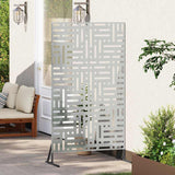 Privacy Screen 100 x 50 x 180 cm Galvanised Steel Silver - Side View