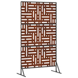 Privacy Screen 100 x 50 x 180 cm Weathering Steel Rusty - Close-Up Angle