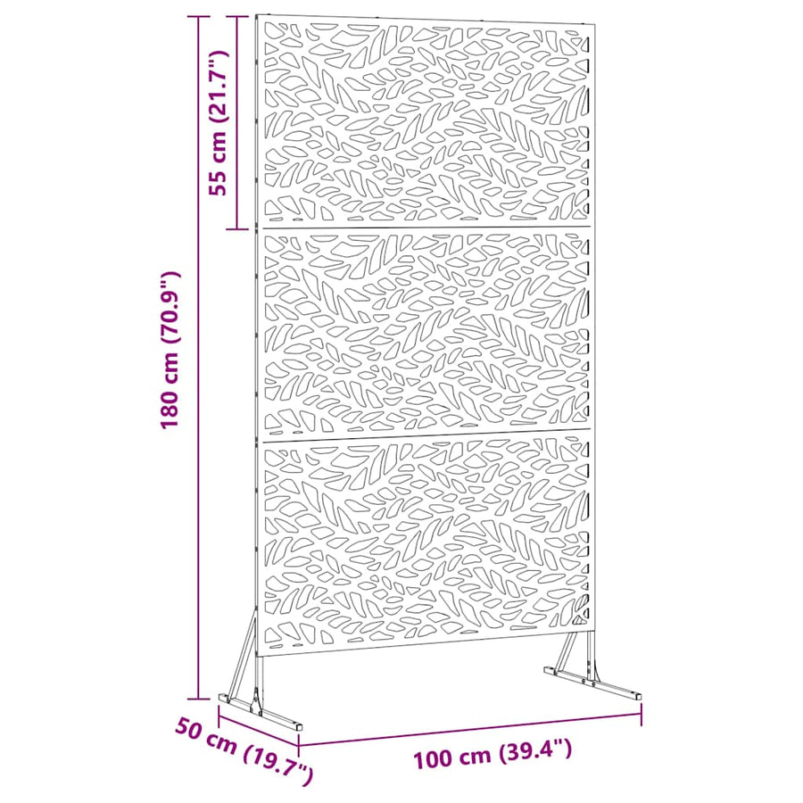 Privacy Screen 100 x 50 x 180 cm Steel Black