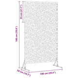 Privacy Screen 100 x 50 x 180 cm Steel White