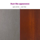Privacy Screen 100 x 50 x 180 cm Weathering Steel Rusty - Low Angle