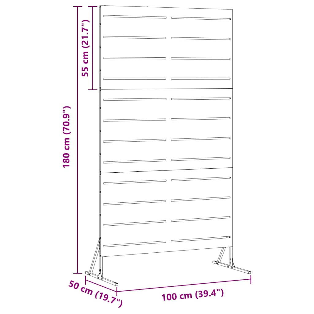Privacy Screen 100 x 50 x 180 cm Steel Black