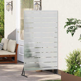 Privacy Screen 100 x 50 x 180 cm Galvanised Steel Silver - Side View