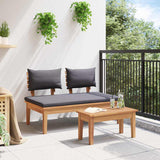 Garden Bench 2 pcs Brown Solid Teak wood - Top-Down View