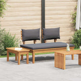 Garden Bench and Table Set 2 pcs Grey and Brown Solid Teak wood