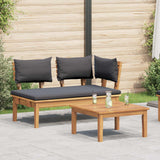 Garden Bench and Table Set 2 pcs Grey and Brown Solid Teak wood