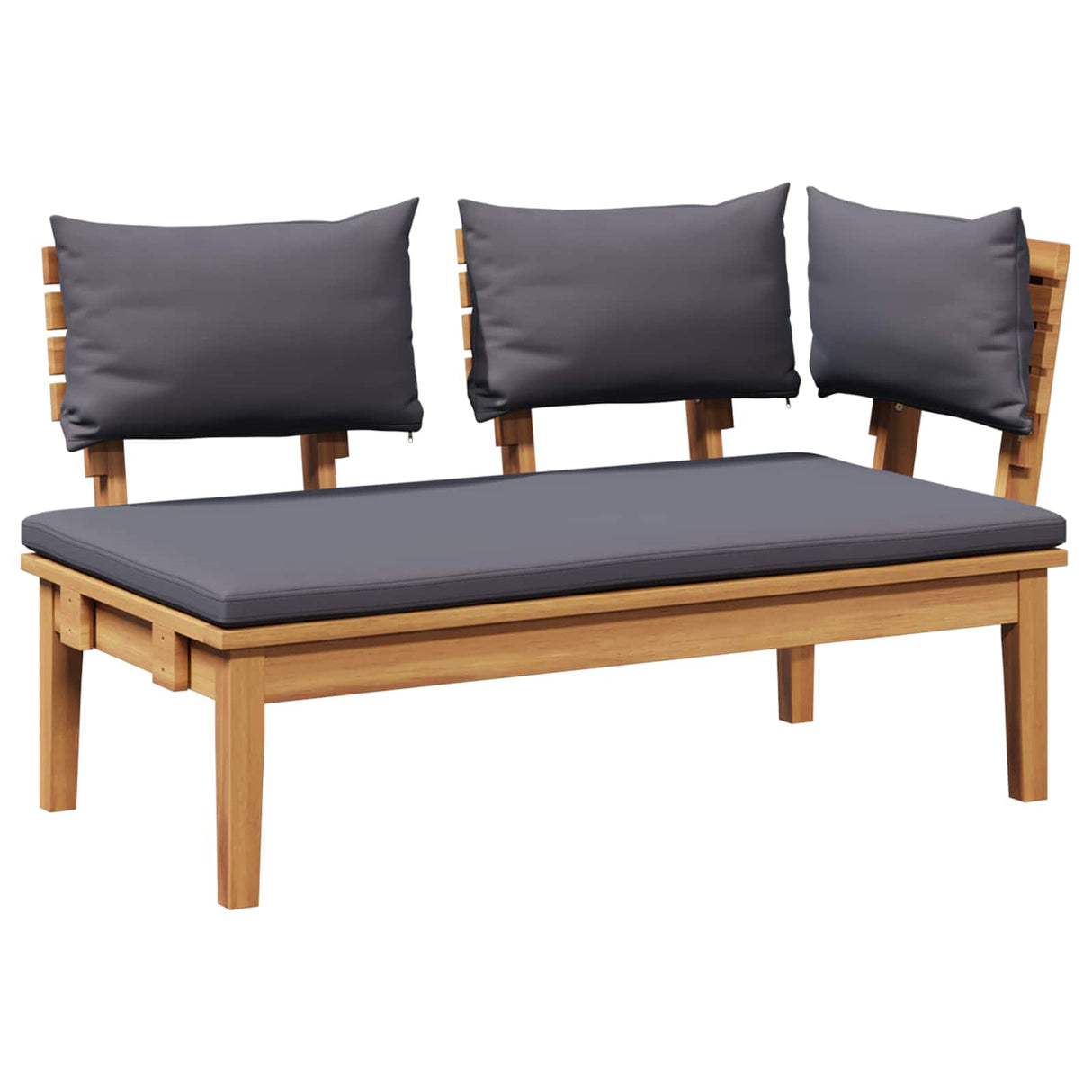 Garden Bench and Table Set 2 pcs Grey and Brown Solid Teak wood