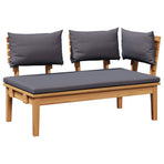 Garden Bench and Table Set 2 pcs Grey and Brown Solid Teak wood
