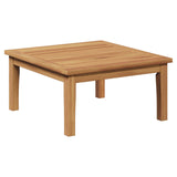 Garden Bench and Table Set 2 pcs Grey and Brown Solid Teak wood - Rear View