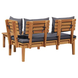 Garden Bench and Table Set 2 pcs Grey and Brown Solid Teak wood - Extra Image
