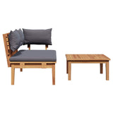 Garden Bench 2 pcs Brown Solid Teak wood - Low Angle