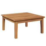 Garden Table Brown Solid Teak wood - Front View