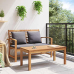 Bench Brown and Dark Grey 110 x 66 x 76 cm Solid Teak Wood