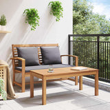 Garden Bench Natural 110 x 64 x 76.5 cm Solid teak wood - Top-Down View