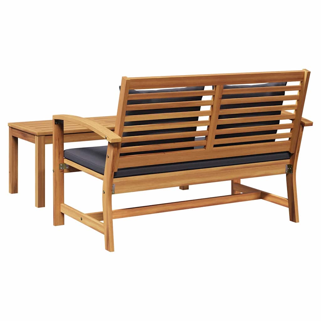 Bench Brown and Dark Grey 110 x 66 x 76 cm Solid Teak Wood