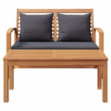 Bench Brown and Dark Grey 110 x 66 x 76 cm Solid Teak Wood
