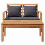 Bench Brown and Dark Grey 110 x 66 x 76 cm Solid Teak Wood