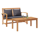 Garden Bench Natural 110 x 64 x 76.5 cm Solid teak wood - Side View