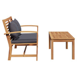 Bench Brown and Dark Grey 110 x 66 x 76 cm Solid Teak Wood
