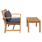 Bench Brown and Dark Grey 110 x 66 x 76 cm Solid Teak Wood