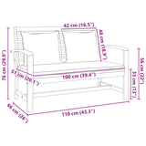 Bench Brown and Dark Grey 110 x 66 x 76 cm Solid Teak Wood - Extra Image