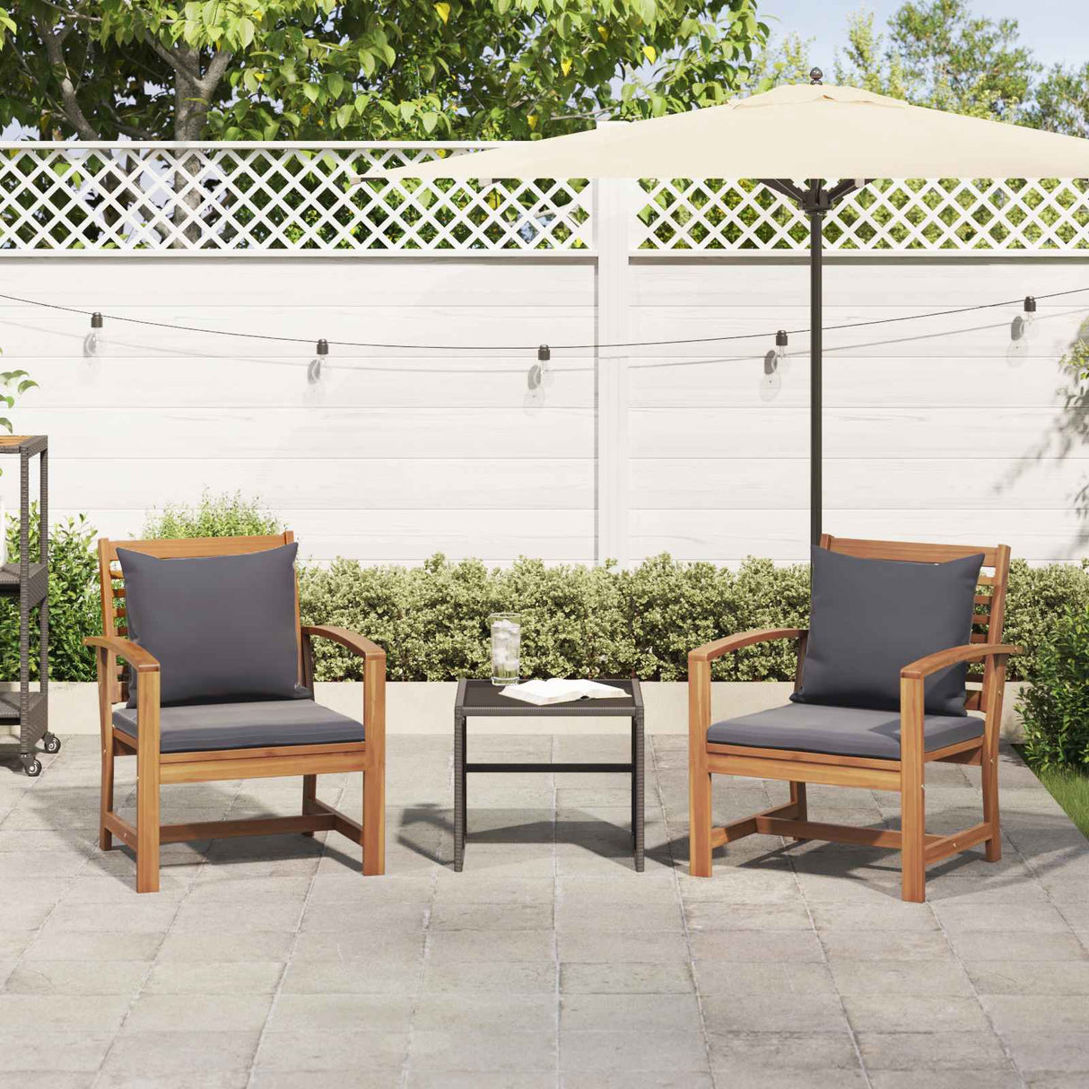 Chair 2 Piece Brown and Dark Grey 65 x 60 x 76.5 cm