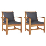 Chair 2 Piece Brown and Dark Grey 65 x 60 x 76.5 cm