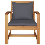 Garden Chairs 2 pcs Natural 60 x 65 x 76.5 cm Solid teak wood - Rear View