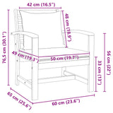 Chair 2 Piece Brown and Dark Grey 65 x 60 x 76.5 cm