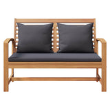 Garden Sofa Set Natural Solid teak wood - Top-Down View
