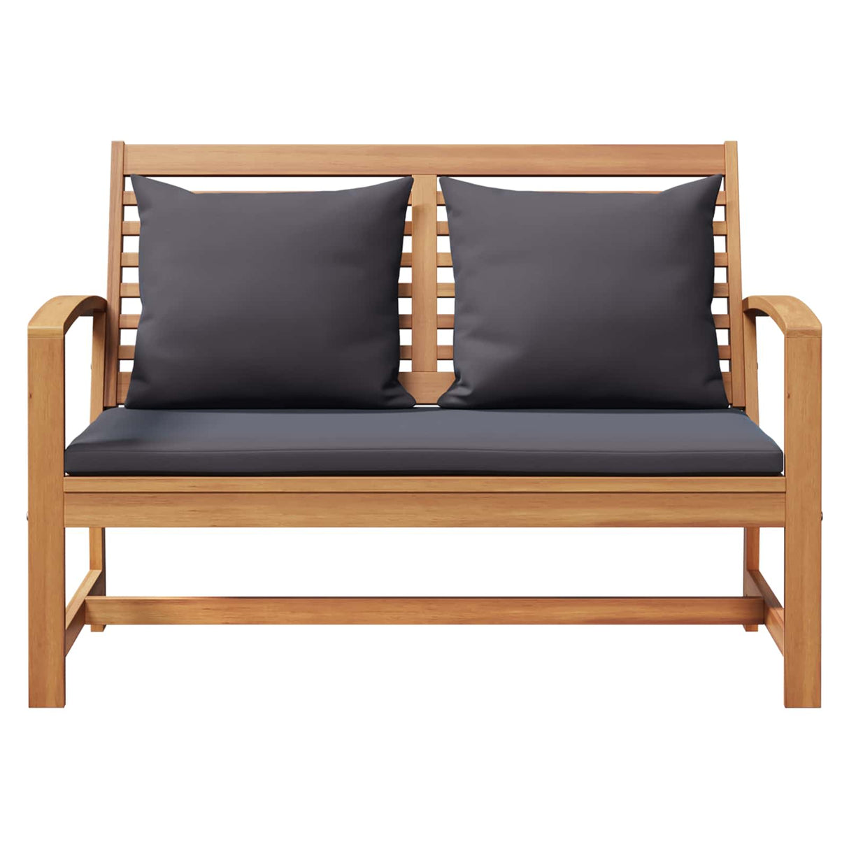 Garden Bench and Table Set with Cushion 2 Piece Solid Teak Wood