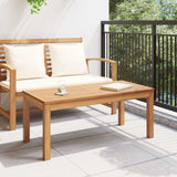 Table Brown 95 x 45 x 40 cm Solid Teak Wood - Top-Down View