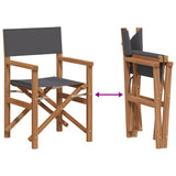 Dining Chair Folding Grey 56 x 54 x 87 cm Solid Teak Wood - Close-Up Angle