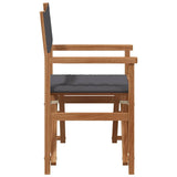 Dining Chair Folding Grey 56 x 54 x 87 cm Solid Teak Wood - Side View