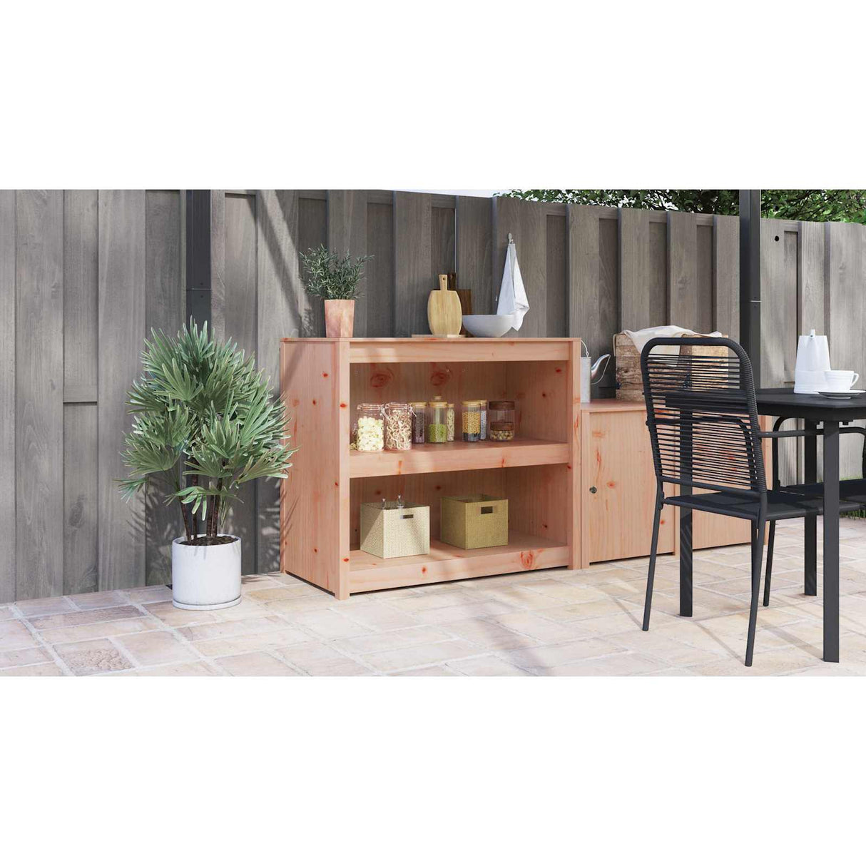 Kitchen Cabinet with Shelf MEPPEL Brown Oak 106 x 55 x 92 cm