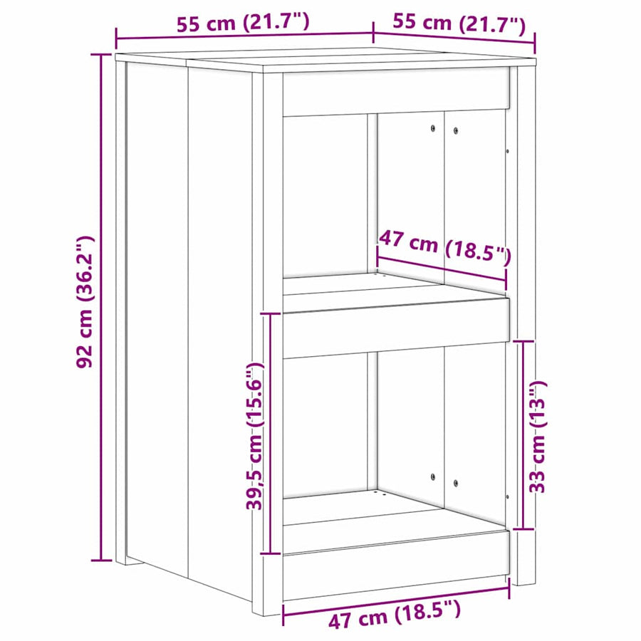 Kitchen Cabinet with Shelf MEPPEL Brown Oak 55 x 55 x 92 cm