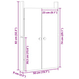 Kitchen Door MEPPEL Brown Oak 50 x 9 x 82 cm Solid Pine wood