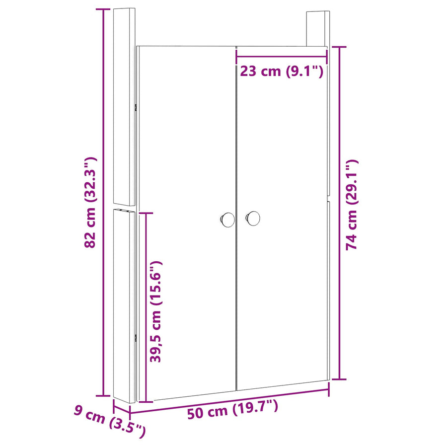 Kitchen Door MEPPEL 2 pcs Cream 50 x 9 x 82 cm Solid Pine wood