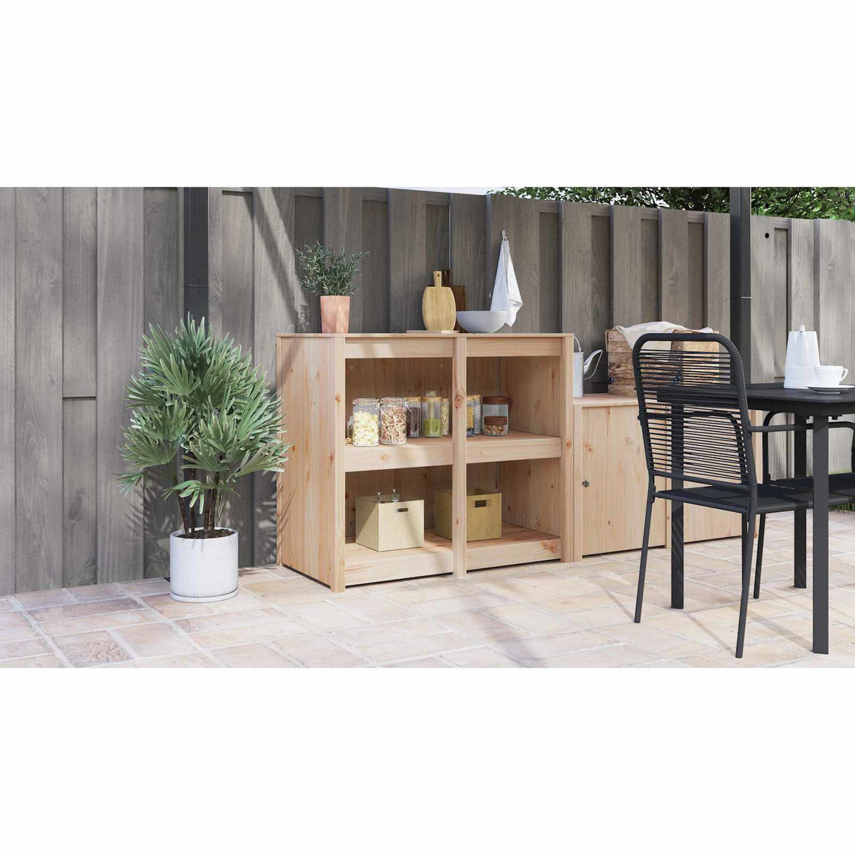 Kitchen Cabinet with Shelf MEPPEL Brown Oak 106 x 55 x 92 cm