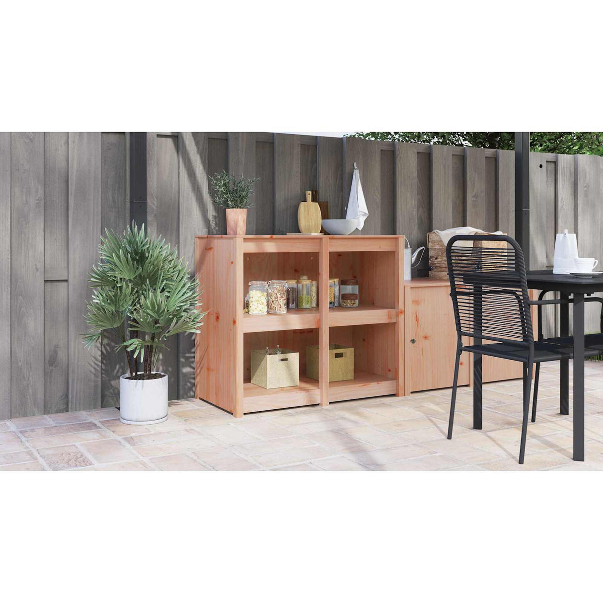 Kitchen Cabinet with Shelf MEPPEL Brown Oak 106 x 55 x 92 cm