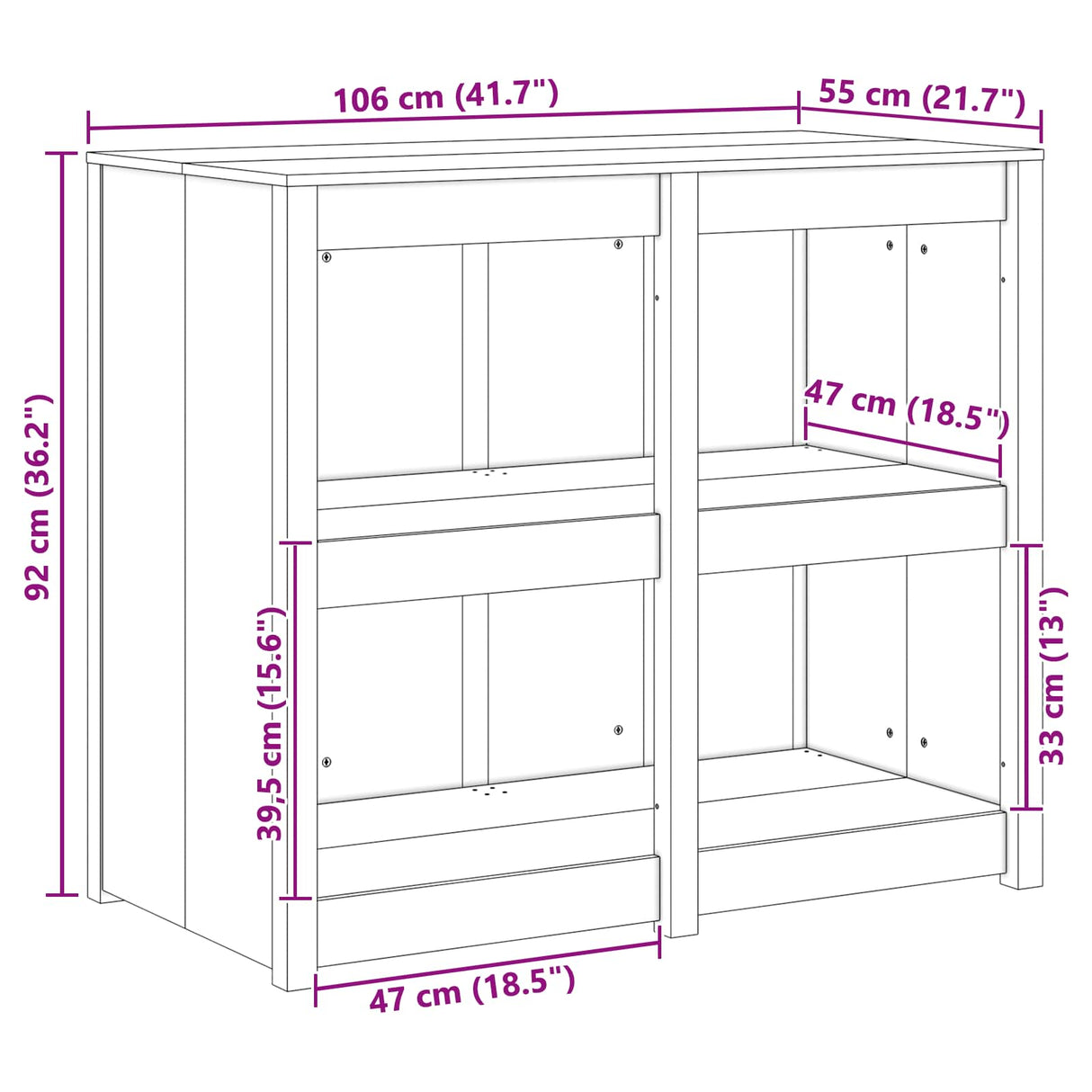 Kitchen Cabinet with Shelf MEPPEL Brown Oak 106 x 55 x 92 cm