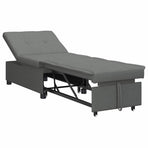 Pull Out Sofa Bed Dark Grey 194 x 50 x 82 cm Fabric