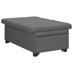 Pull Out Sofa Bed Dark Grey 194 x 50 x 82 cm Fabric