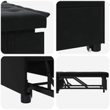 Sofa Bed Black 67 x 194 x 38 cm Velvet - Low Angle