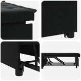 Sofa Bed Black 194 x 67 x 82 cm Velvet - 45-Degree Angle