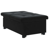 Sofa Bed Black 67 x 194 x 38 cm Velvet - Top-Down View
