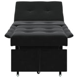 Sofa Bed Black 67 x 194 x 38 cm Velvet - 45-Degree Angle