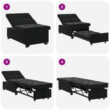 Sofa Bed Black 67 x 194 x 38 cm Velvet - Extra Image