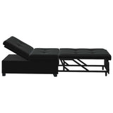 Sofa Bed Black 67 x 194 x 38 cm Velvet - Rear View