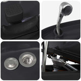 Shampoo Chair Height Adjustable Black 136 x 60 x 92 cm PVC - Close-Up Angle